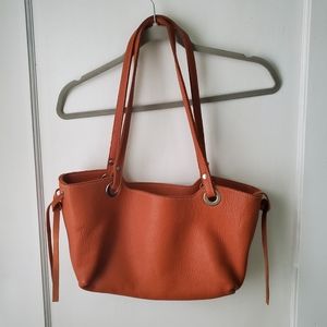 J.Jill Orange Genuine Leather Tote
